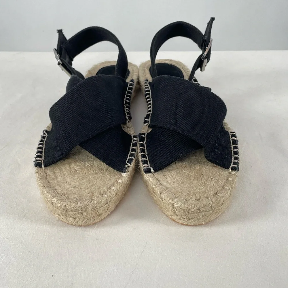 Reserved Canvas Strappy‎ Espadrille Sandal in Black Size 9